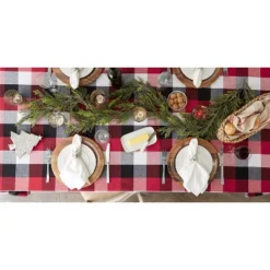 Design Imports Cardinal Red Tri Color Check Tablecloth 60X104 -Design Imports GUEST 90b1997a 2728 4828 a492 4c599ab17f0f 1