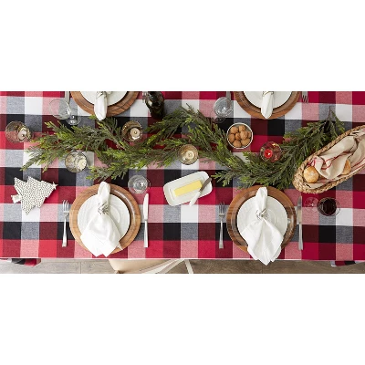 Design Imports Tri Color Check Tablecloth, Cardinal Red, 70" Round 7 Design Imports Tri Color Check Tablecloth, Cardinal Red, 70" Round - Image 7