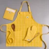 Design Imports Apron, Oven Mitt & Potholder Kitchen Set/3, Yarrow Yellow