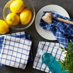 Design Imports Windowpane Terry Dishcloth Set 6 Piece, 12X12", Blueberry -Design Imports GUEST 9118a7fb e19a 4732 b126 04fd59538c72