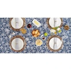 Design Imports Nautical Blue Floral Print Outdoor Tablecloth With Zipper 60X120 -Design Imports GUEST 9135132a 155f 47ed b243 d0759ed224b9