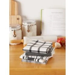 Design Imports Everyday Basic Woven Dishtowel Set 5 Piece, 18X28", Black -Design Imports GUEST 915a07ce 2395 489a b9b2 e4d3b2733f69