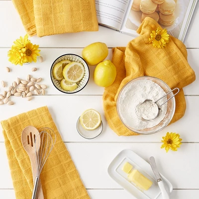 Design Imports Solid Terry Windowpane Dishtowel Set 4 Piece, 16X26", Honey Gold Solid 5 Design Imports Solid Terry Windowpane Dishtowel Set 4 Piece, 16X26", Honey Gold Solid - Image 5