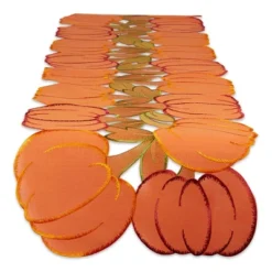 Design Imports Embroidered Pumpkin Table Runner, Orange, 14X60" -Design Imports GUEST 921e5633 6e9d 4fca be09 a0196b231785