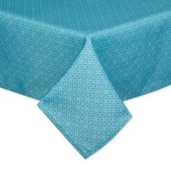 Design Imports Storm Blue Tonal Lattice Print Outdoor Tablecloth 60X84 -Design Imports GUEST 924f7034 96b7 4aa7 bf05 044d4e567351