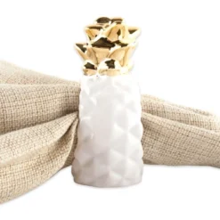 DII 4 Piece Napkin Ring Set, Gold Pineapple 7 DII 4 Piece Napkin Ring Set, Gold Pineapple -Design Imports GUEST 92502ed9 7a3c 4456 951d 956cd7aabc4b