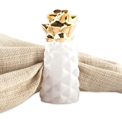 DII 4 Piece Napkin Ring Set, Gold Pineapple 3 DII 4 Piece Napkin Ring Set, Gold Pineapple - Image 3