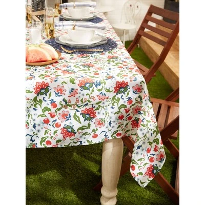 Design Imports Garden Floral Print Outdoor Tablecloth 60X120 2 Design Imports Garden Floral Print Outdoor Tablecloth 60X120 - Image 2