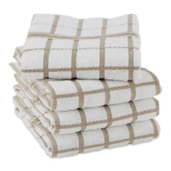 Design Imports Terry Windowpane Dishtowel Set 4 Piece, 16X26", Stone -Design Imports GUEST 928eb564 f199 4e62 aea6 59b79936c028