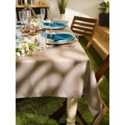 Design Imports Stone Tonal Lattice Print Outdoor Tablecloth 60X84 -Design Imports GUEST 92e6fb4c b54b 4911 afea f3bbf2201c87 1