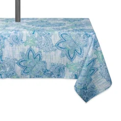 Design Imports Blue Watercolor Paisley Print Outdoor Tablecloth With Zipper 60X120 -Design Imports GUEST 93545284 62ce 4ccf 9d62 99ae3db447ad