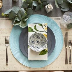 DII Solid Woven Placemat Set 6 Piece, Robbins Egg Blue, 15" Dia 14 DII Solid Woven Placemat Set 6 Piece, Robbins Egg Blue, 15" Dia -Design Imports GUEST 936603f0 2e97 428c 9efb 07d58162f824