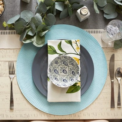 DII Solid Woven Placemat Set 6 Piece, Robbins Egg Blue, 15" Dia 7 DII Solid Woven Placemat Set 6 Piece, Robbins Egg Blue, 15" Dia - Image 7