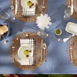 Design Imports French Blue Tonal Lattice Print Outdoor Tablecloth 60X120 -Design Imports GUEST 93b0d9ca b681 44ca b09e 6a12eaceed69