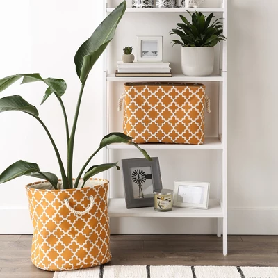 Design Imports Polyester Bin Lattice Pumpkin Spice Rectangle Medium 16X10X12 5 Design Imports Polyester Bin Lattice Pumpkin Spice Rectangle Medium 16X10X12 - Image 5