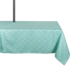 Design Imports Aqua Diamond Outdoor Tablecloth With Zipper 60X120 -Design Imports GUEST 943526d2 0ef7 4187 91a2 891a7c673b60