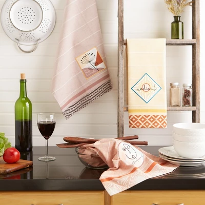 Design Imports Bungalow Embellished Dishtowel Set/3 3 Design Imports Bungalow Embellished Dishtowel Set/3 - Image 3