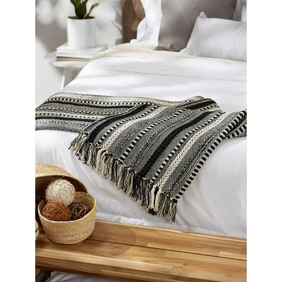50"x60" Braided Striped Throw Blanket - Design Imports 3 50"x60" Braided Striped Throw Blanket - Design Imports - Image 3