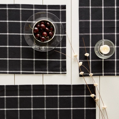 DII Check Placemat Set 6 Piece, Black Check, 13x19" 7 DII Check Placemat Set 6 Piece, Black Check, 13x19" - Image 7