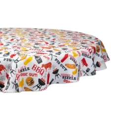 Design Imports Bbq Fun Print Outdoor Tablecloth 60 Round -Design Imports GUEST 96107a0d 01ee 4ccc 8a28 ce1e79629f3c