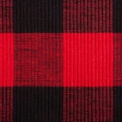 Design Imports Tango Red/Black Buffalo Check Ribbed Placemat Set/6