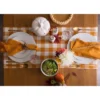 Design Imports Heavyweight Check Fringe Table Runner, Pumpkin Spice, 14X108"