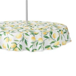 Design Imports Lemon Bliss Print Outdoor Tablecloth With Zipper 60 Round -Design Imports GUEST 969057f7 d8b2 41c5 8341 e1184afcb7d4