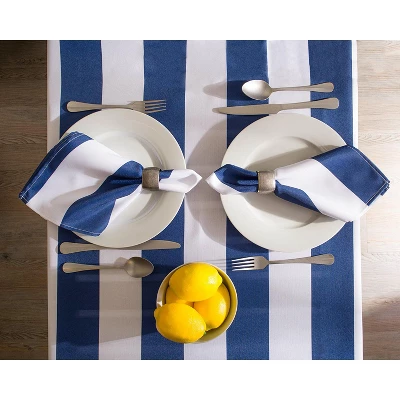 Design Imports Nautical Blue Cabana Stripe Outdoor Tablecloth 60X84 2 Design Imports Nautical Blue Cabana Stripe Outdoor Tablecloth 60X84 - Image 2