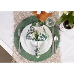 DII Metallic Woven Round Placemat, Green, 15" Diameter 9 DII Metallic Woven Round Placemat, Green, 15" Diameter -Design Imports GUEST 977b4a25 1cdf 4fd9 85dd 1d015268c938