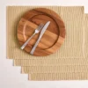 Design Imports Solid Ribbed Placemat Set/4, Natural