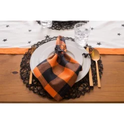 DII Woven Paper Placemat Set 6 Piece, Black, 15" Dia -Design Imports GUEST 98023316 bfe2 4cad b57b 8378bf54f182