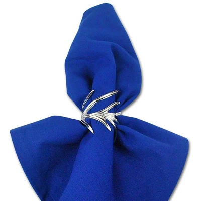 DII Metallic Silver Napkin Ring Set 6 Piece, Antique Branches 4 DII Metallic Silver Napkin Ring Set 6 Piece, Antique Branches - Image 4