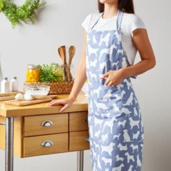 Design Imports Stonewash Blue Dog Print Chef Apron -Design Imports GUEST 9892793a 7cf1 4a8b 9684 dd467b1667b0
