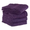 Design Imports Terry Waffle Solid Dishtowel Set 4 Piece, 15X26", Eggplant