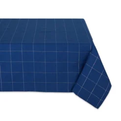 Design Imports Blue Metallic Windowpane Tablecloth 60X120 -Design Imports GUEST 99438ad5 3902 4593 b20a b2a254e2f40c