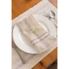 DII French Stripe Placemat Set 6 Piece, Taupe/Gray, 13x19"