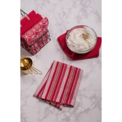 5pk Kitchen Towel & Dishcloth Set Red - Design Imports: Absorbent Cotton, Fast Drying, With Hanging Loop -Design Imports GUEST 99ccba94 ad97 4bb8 9618 40c3017f0cb2