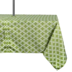 Design Imports Green Lattice Outdoor Tablecloth With Zipper 60X120 -Design Imports GUEST 99fae8dd 858b 4b76 b307 de7249333f96