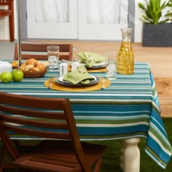 Design Imports Beachy Stripe Print Outdoor Tablecloth With Zipper 60X120 -Design Imports GUEST 9a153119 9b15 4b6f b96e bdd086fb66a8