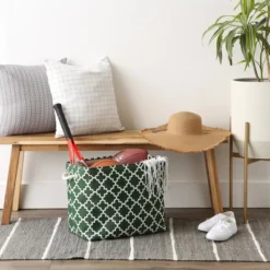 Design Imports Polyester Bin Lattice Hunter Green Rectangle Large 17.5X12X15 14 Design Imports Polyester Bin Lattice Hunter Green Rectangle Large 17.5X12X15 -Design Imports GUEST 9ad36e89 2544 4edd 9f46 255581e34320