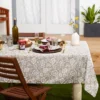 Design Imports Stone Floral Print Outdoor Tablecloth 60 Round