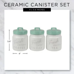 Design Imports Red Ceramic Jar Canister Set/3 -Design Imports GUEST 9b7166c5 2530 4f90 9e16 caee96db8cb8