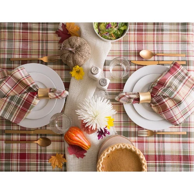 Design Imports Give Thanks Plaid Tablecloth 70 Round 2 Design Imports Give Thanks Plaid Tablecloth 70 Round - Image 2