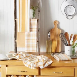 Design Imports Honey Gold Asst Woven Dishtowels Set/5 -Design Imports GUEST 9c29c213 1781 4f58 b61c d31e187113b0