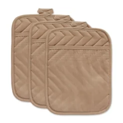 Design Imports Quilted Potholder Set 3 Piece Stone 7X9" -Design Imports GUEST 9cf52534 144c 4513 9902 0de523442cb5