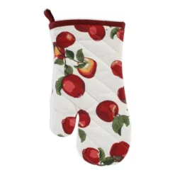 Design Imports Oven Mitt, Potholder And Dishtowel Kitchen Set 4 Piece, Apple Orchard