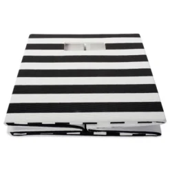 Polyester Cube Stripe Black Square 13x13x13 17 Polyester Cube Stripe Black Square 13x13x13 -Design Imports GUEST 9d917bcf 2a2d 4610 817b 96960aa42b7c