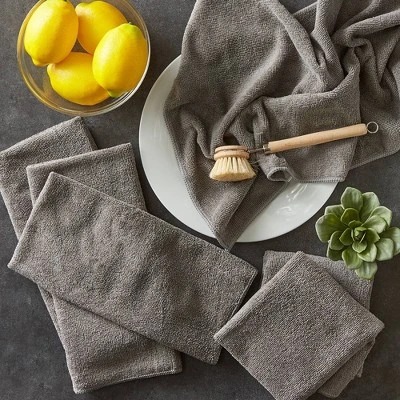 Design Imports 6pk Microfiber Essential Dishtowels Gray: Kitchen Towels, Microfiber Dishcloth, Solid Pattern, 15.75"x23.5" 1 Design Imports 6pk Microfiber Essential Dishtowels Gray: Kitchen Towels, Microfiber Dishcloth, Solid Pattern, 15.75"x23.5"