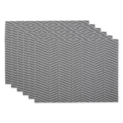 DII PVC Textured Twill Placemat Set 6 Piece, Gray, 13x17.25" -Design Imports GUEST 9e063f90 3270 4d2f 832d 2136ccb1318d