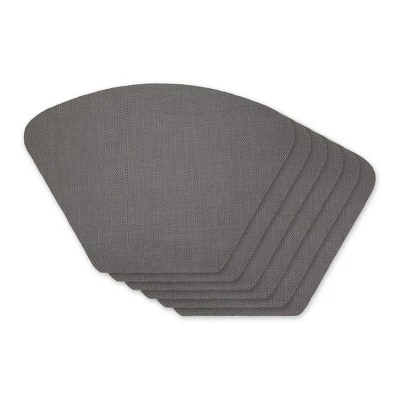 DII PVC Solid Round Table Placemat Set 6 Piece, Gray, 13x18.75" 3 DII PVC Solid Round Table Placemat Set 6 Piece, Gray, 13x18.75" - Image 3